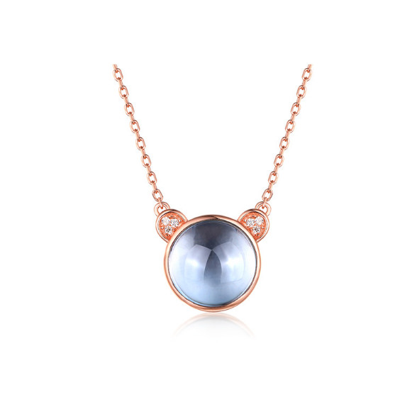 Topaz S925 Sterling Silver Necklace with Rose Gold Plating